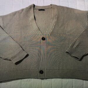 Men's Beige Cardigan Sweater